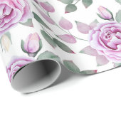 ピンクのバラ ラッピングペーパー (ロールコーナー)