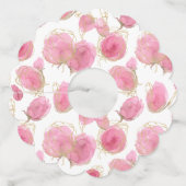 ピンクのバラ ワイングラスタグ (正面)