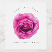 ピンクのバラ ワインラベル (シングルラベル)