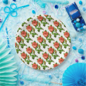 ピンクのバラ ヴィクトリ安様式 ティーパーティー 花 ペーパープレート (パーティー)