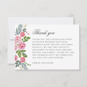 ピンクのバラ。ヴィンテージの花。フローラ結婚の サンキューカード
