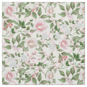 ピンクのバラ – ヴィンテージ水彩フローラ ファブリック (見本)