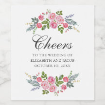 ピンクのバラ。ヴィンテージ結婚フローラ書