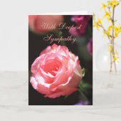 ピンクのバラ、共感表 カード (黄色い花)