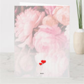 ピンクのバラ＆写真入りハート型バレンタインカード カード (裏面)