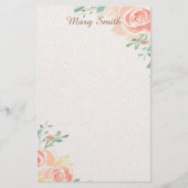 ピンクのバラ　名入れしました 便箋 (正面)