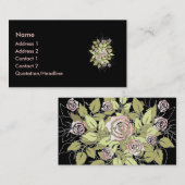 ピンクのバラ 名刺 (正面/裏面)