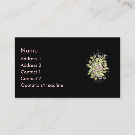 ピンクのバラ 名刺 (正面)