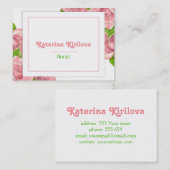 ピンクのバラ 名刺 (正面/裏面)