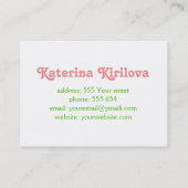 ピンクのバラ 名刺 (裏面)