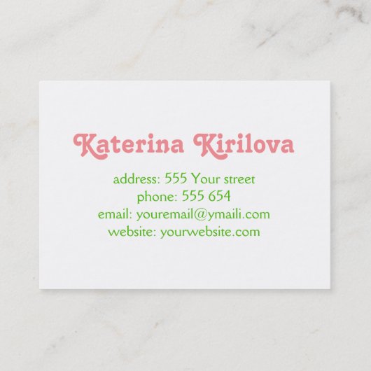 ピンクのバラ 名刺 (裏面)