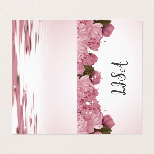 ピンクのバラ 名刺 (外部フラット)