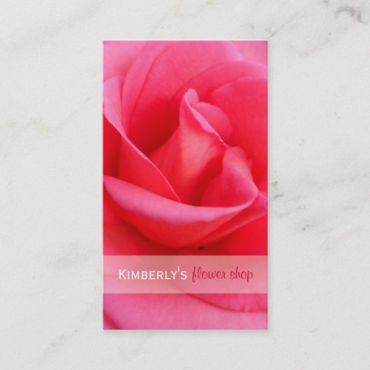 ピンクのバラ 名刺 (正面)