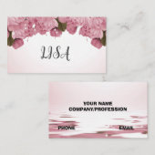 ピンクのバラ 名刺 (正面/裏面)