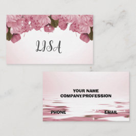 ピンクのバラ 名刺