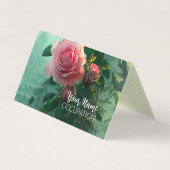 ピンクのバラ – 名刺 (正面)