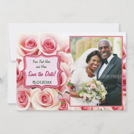 ピンクのバラ - 婚約の誓いを新たに 招待状