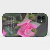 ピンクのバラ、希望、ロマンの12:12についての聖書の詩 Case-Mate iPhoneケース (裏面(横))