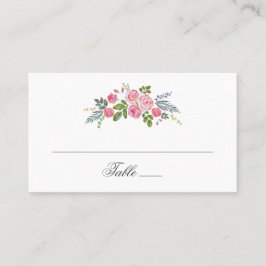 ピンクのバラ。庭の花フローラ結婚のシック プレイスカード