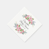 ピンクのバラ。庭の花フローラ赤ちゃんシャワー スタンダードカクテルナプキン (角)