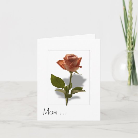 ピンクのバラ(影付き) カード (正面)