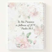 ピンクのバラ" "彼の存在で"聖書の聖句 ノートブック (裏面)