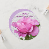 ピンクのバラ-感動的な引用文の花カード カード (正面/裏面インサイチュ)