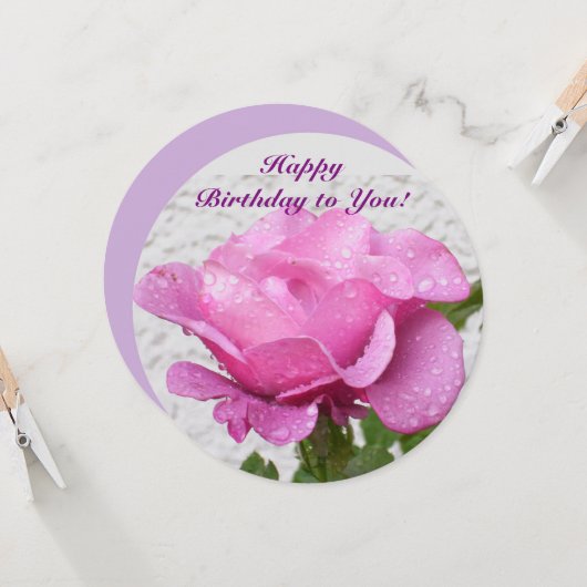 ピンクのバラ-感動的な引用文の花カード カード (正面/裏面インサイチュ)