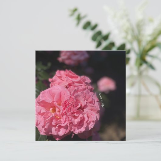 ピンクのバラ 招待状 (スタンド正面)