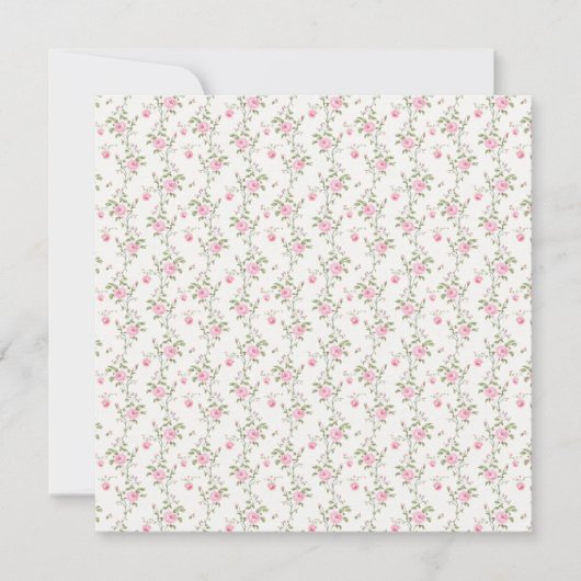 ピンクのバラ 招待状 (正面)