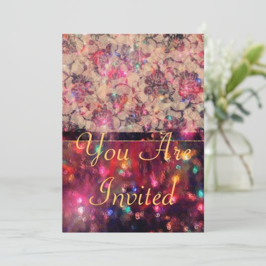 ピンクのバラ 招待状 (スタンド正面)