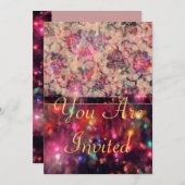 ピンクのバラ 招待状 (正面/裏面)