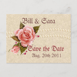 ピンクのバラ 案内ポストカード