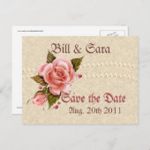 ピンクのバラ 案内ポストカード (正面/裏面)