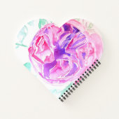 ピンクのバラ 水彩 リラックマピンクの女の子のノートブック ノートブック (裏面)