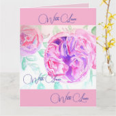 ピンクのバラ 水彩 リラックマ ローズ 花 フラワ カード (黄色い花)