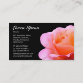 ピンクのバラ – 濃い緑 名刺 (裏面)