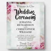 ピンクのバラ&牡丹の芽エレガントな結婚式へようこそ フォトプラーク (正面)