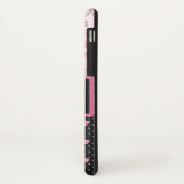 ピンクのバラ、白い水玉模様オンブラックモノグラムの- Case-Mate iPhoneケース (裏面/左)