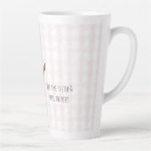 ピンクのバラ 白い花のじょうろ カフェラテマグ (右)
