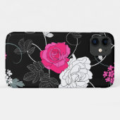 ピンクのバラ、白のバラ、花のパターン Case-Mate iPhoneケース (裏面(横))