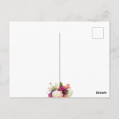 ピンクのバラ 紫のラン 告別式 追悼 ポストカード (裏面)