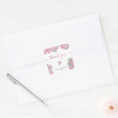 ピンクのバラ - 結婚前お祝い会への感謝 スクエアシール (封筒)
