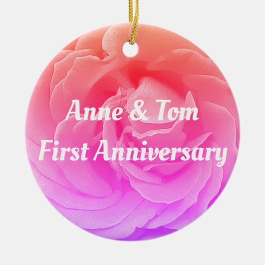 ピンクのバラ, 結婚記念日 オーナメント (正面)