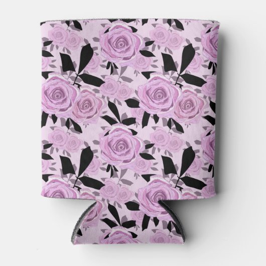 ピンクのバラ 缶クーラー (正面)