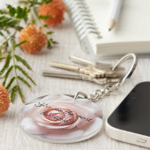 ピンクのバラ 自尊心を高める アクリル キーチェーン (正面右)