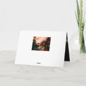 ピンクのバラ、花と蝶バレンタインデー シーズンカード (裏面)