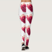 ピンクのバラ、花の写真パターンのレギンス レギンス (裏面)