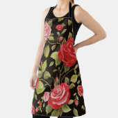 ピンクのバラ：花エレガント柄。 エプロン (インサイチュ)