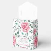 ピンクのバラ&葉のパターンありがとうござ結婚う フェイバーボックス (オープン)